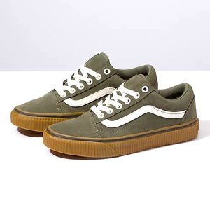 VANS Oldskool Green Suede Skate Shoe, sz 7.5